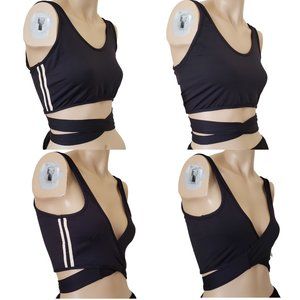 PH Praia Wear 4-Ways Reversible Rafaela Wrap Crop Top SZ Large Black